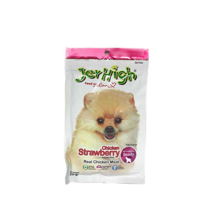 تشويقي سگ جرهاى با طعم مرغ و توت فرنگي jerhigh chicken strawberry - Image 1
