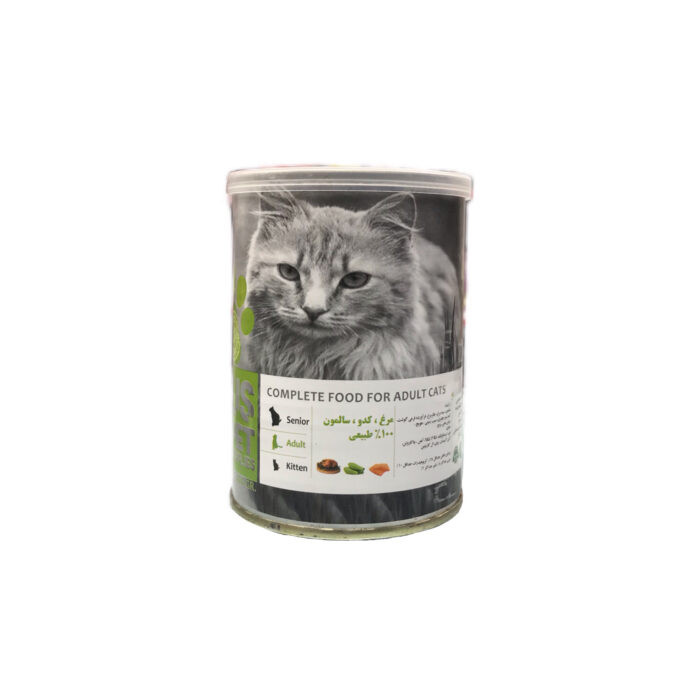 کنسرو گربه بالغ uspet با طعم مرغ و سالمون و کدو 430g - Image 1